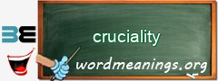 WordMeaning blackboard for cruciality